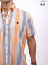 CAMISA RAYAS BEIGE, GRIS, NARANJA