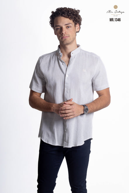 CAMISA VERDE PISTACHE Y BLANCO