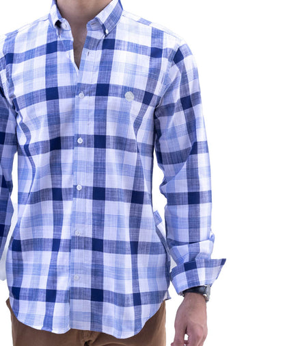 CAMISA CUADROS AZUL MARINO, AZUL CLARO Y BLANCO