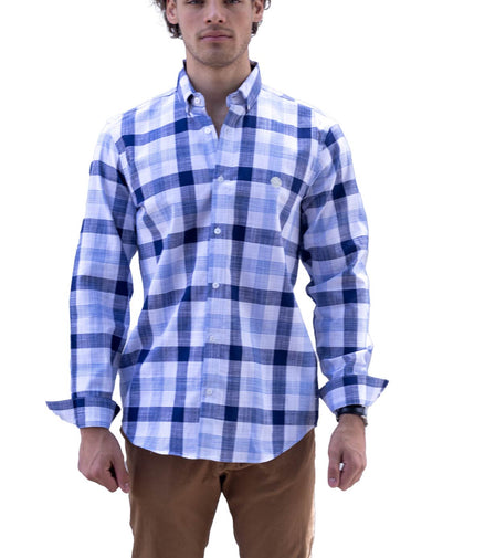 CAMISA CUADROS AZUL MARINO, AZUL CLARO Y BLANCO