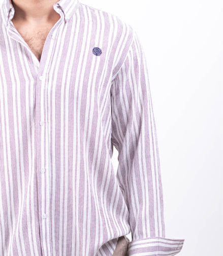 CAMISA RAYAS TINTA TELA TEJIDA