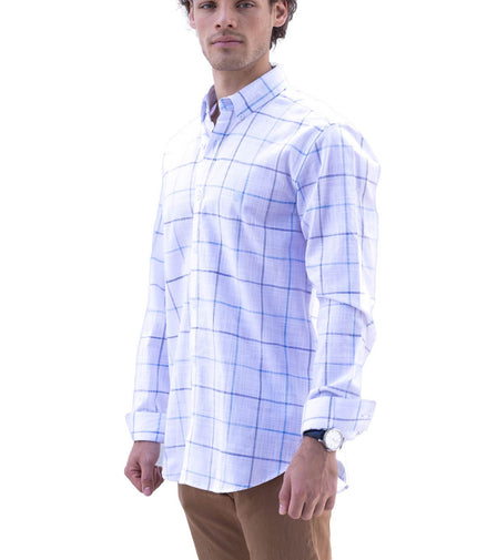 CAMISA CUADROS BLANCO, AZUL Y NEGRO
