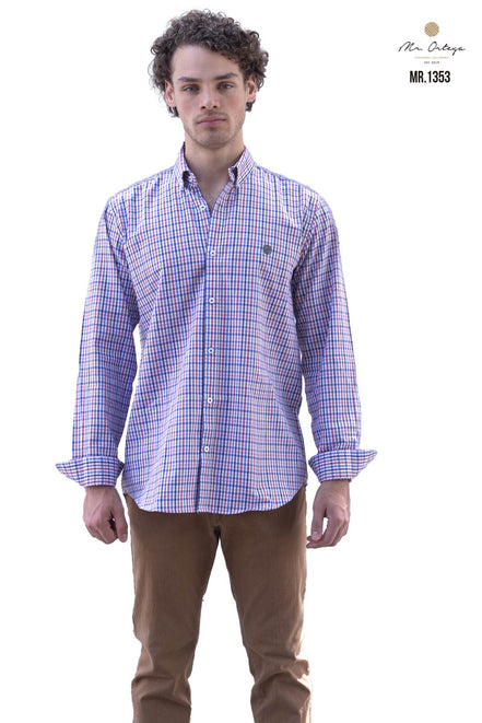 CAMISA CUADROS AZUL, BLANCO, ROJO, VERDE, AMARILLO Y NARANJA
