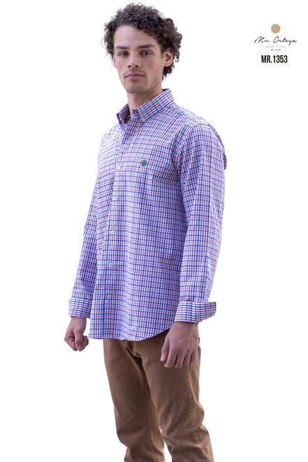 CAMISA CUADROS AZUL, BLANCO, ROJO, VERDE, AMARILLO Y NARANJA
