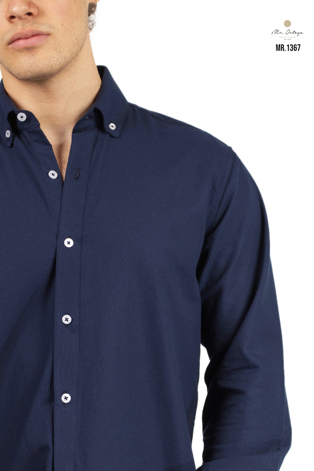 CAMISA LISA AZUL MARINO MANGA LARGA