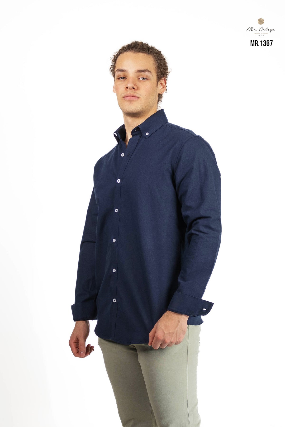 CAMISA LISA AZUL MARINO MANGA LARGA