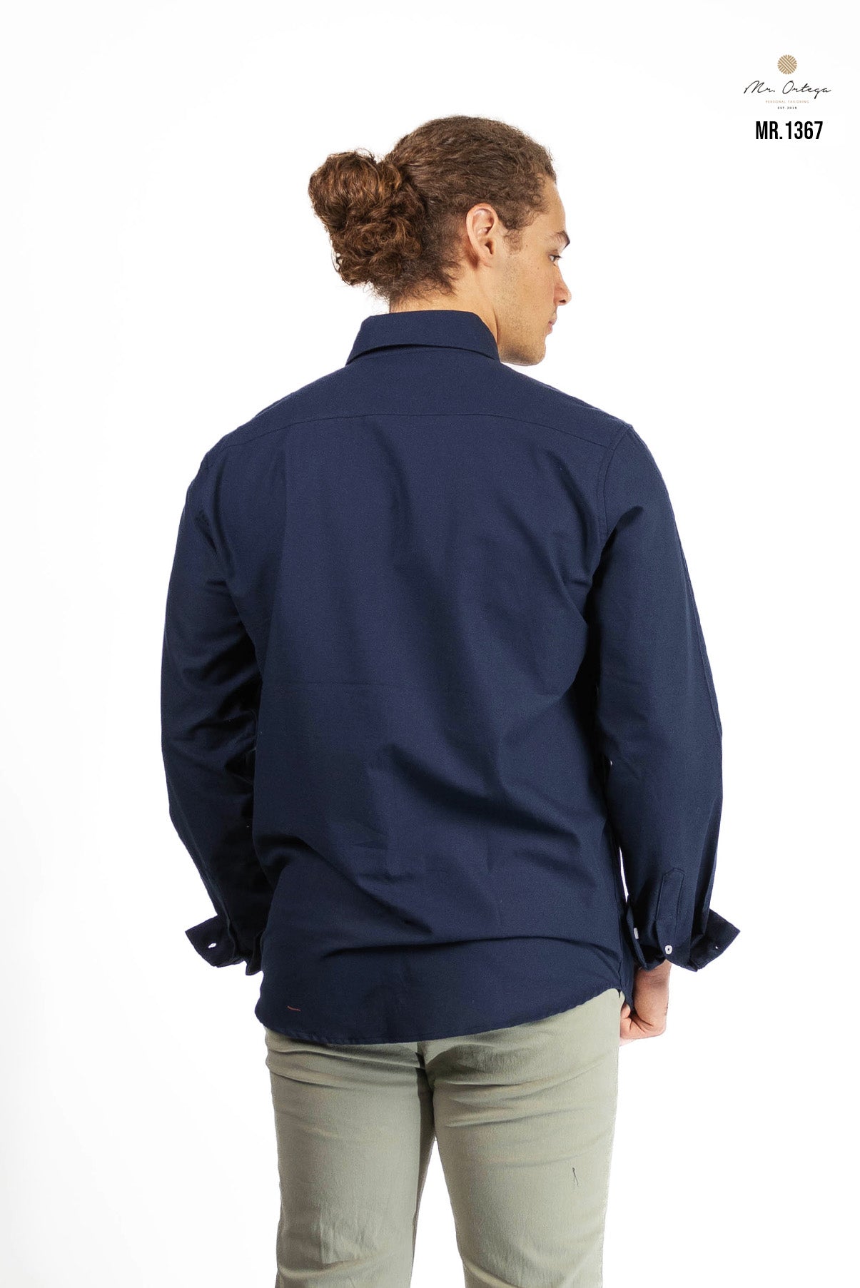 CAMISA LISA AZUL MARINO MANGA LARGA