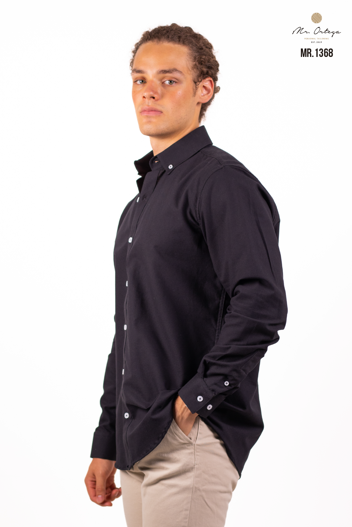 CAMISA LISA NEGRO MANGA LARGA
