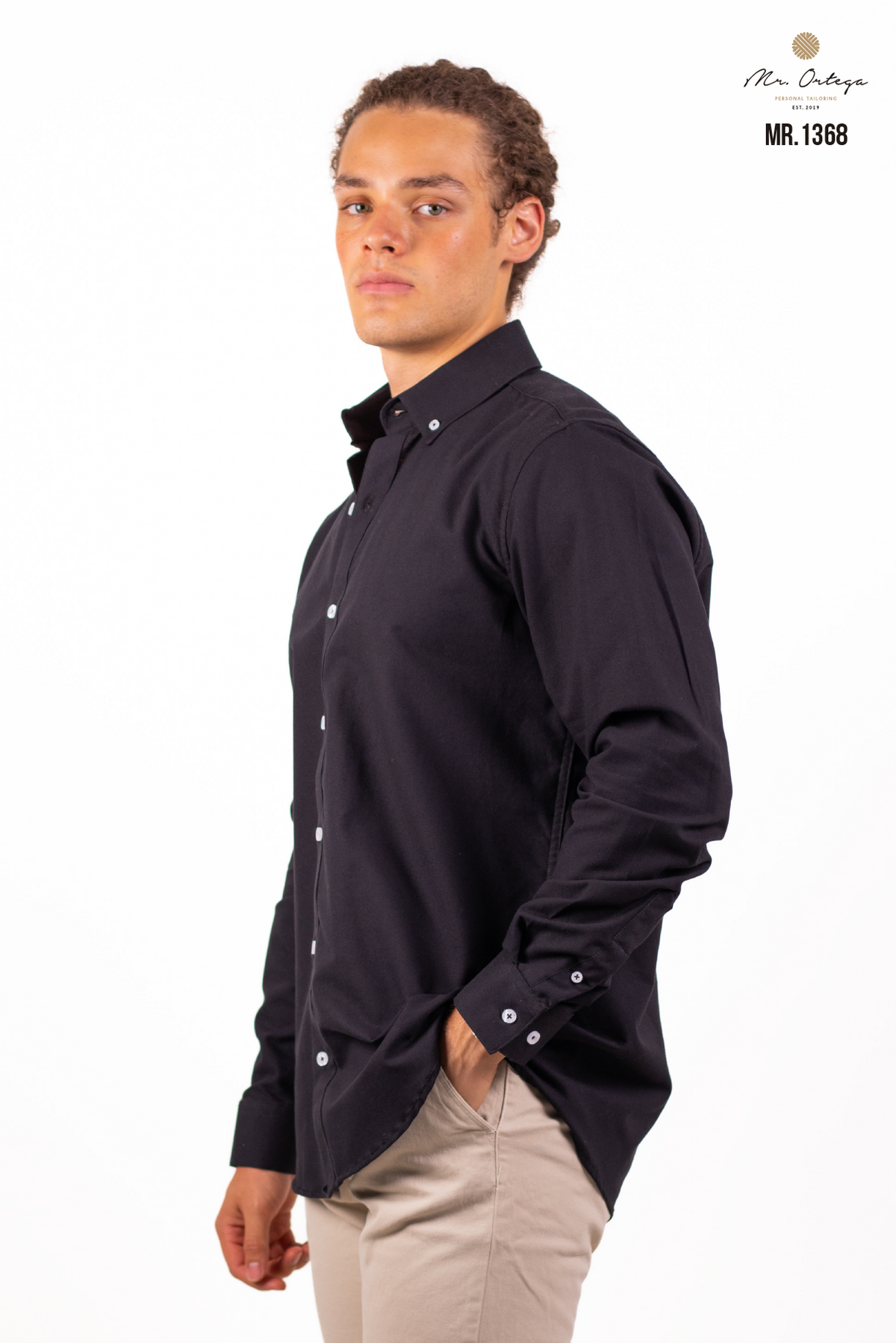 CAMISA LISA NEGRO MANGA LARGA