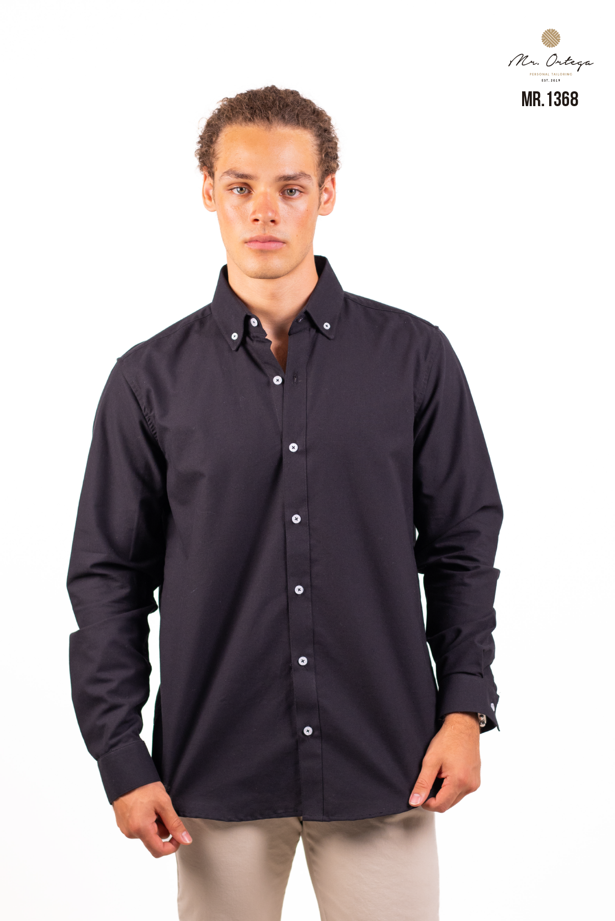 CAMISA LISA NEGRO MANGA LARGA