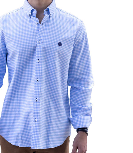 CAMISA CUADROS AZUL CIELO Y BLANCO