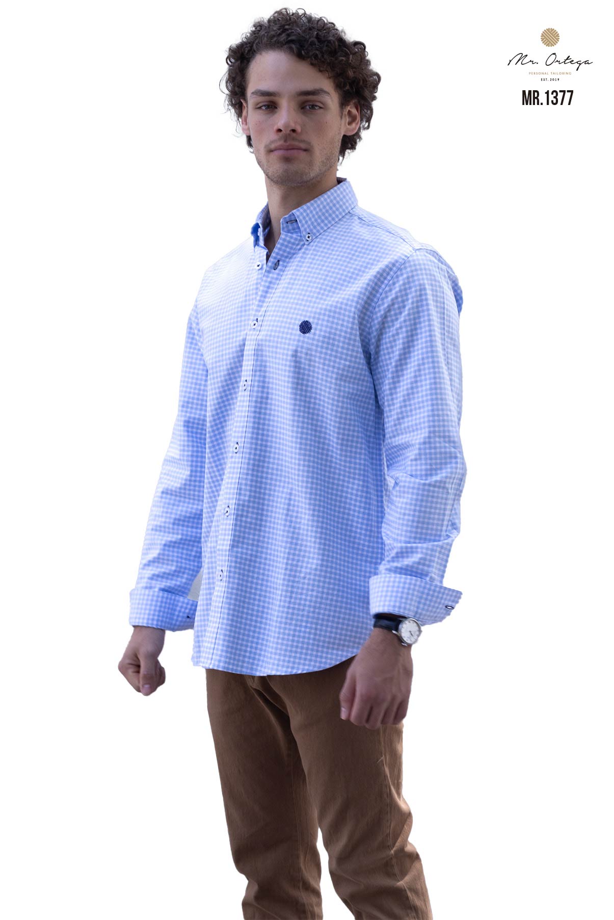 CAMISA CUADROS AZUL CIELO Y BLANCO