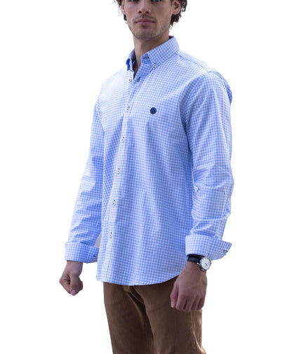 CAMISA CUADROS AZUL CIELO Y BLANCO