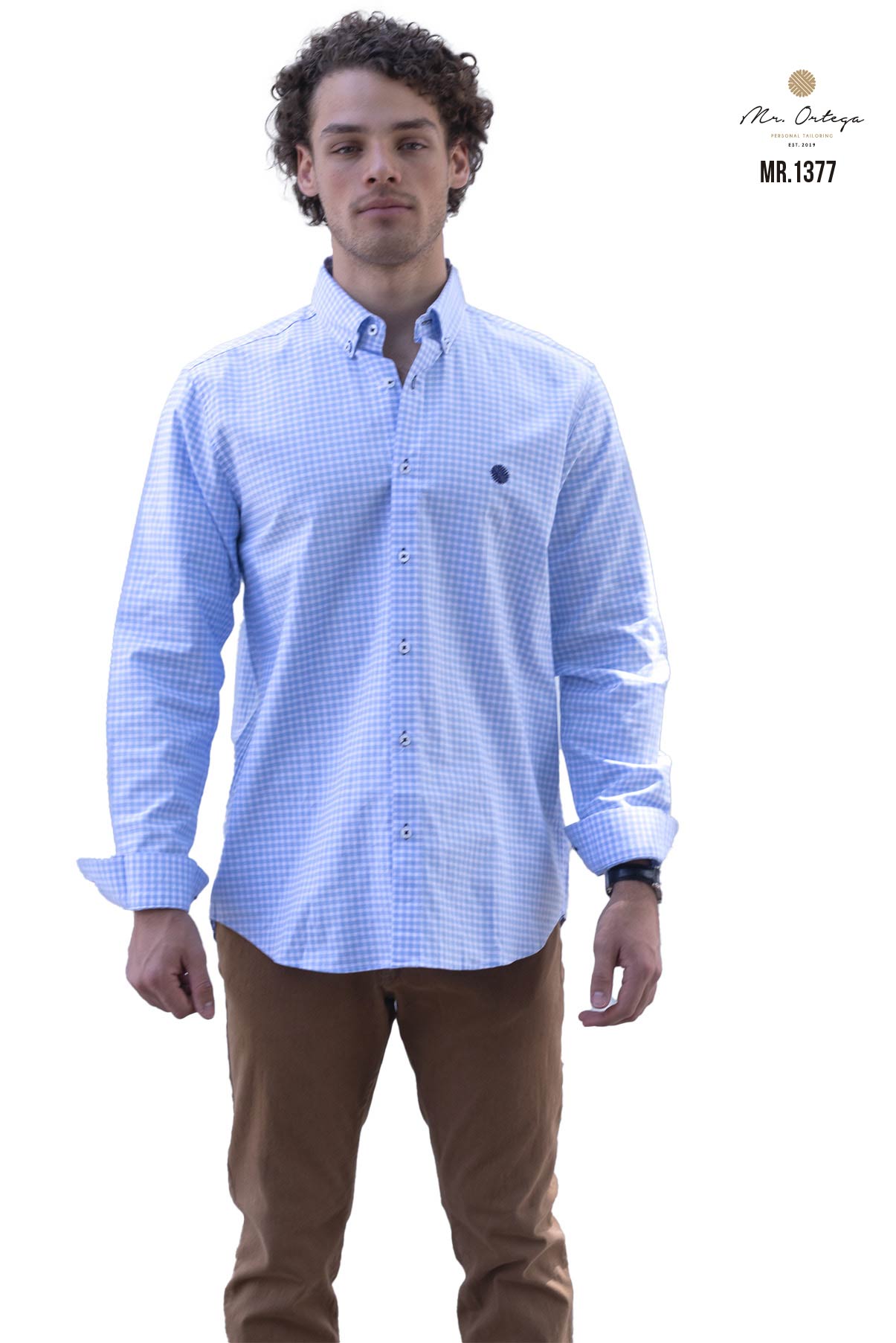 CAMISA CUADROS AZUL CIELO Y BLANCO