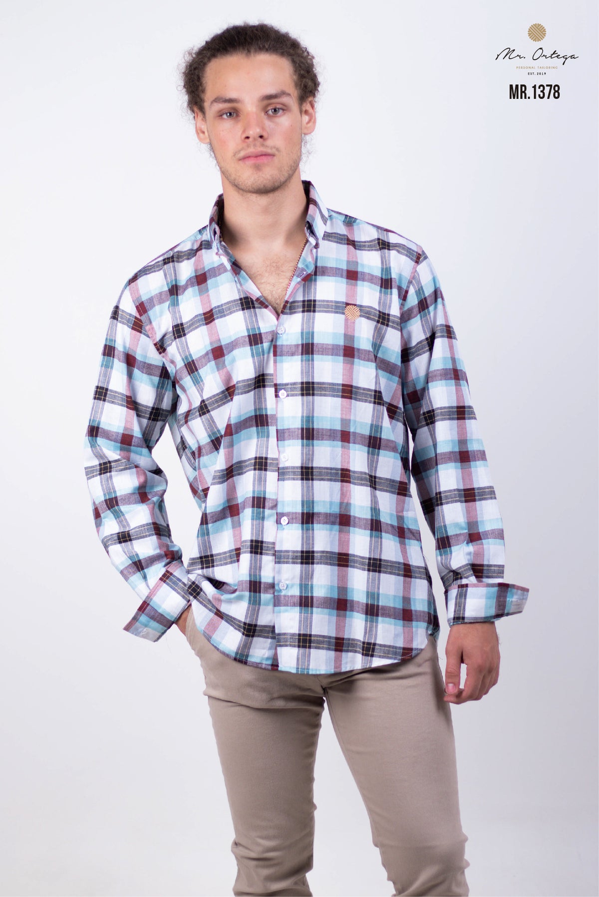 CAMISA CUADROS BLANCO, ROJO, AZUL, TINTO MANGA LARGA