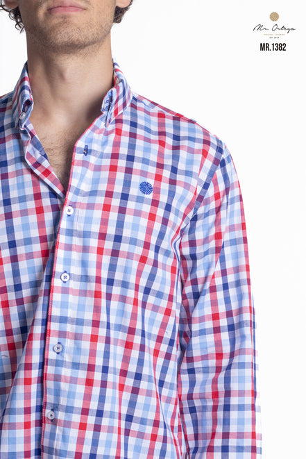 CAMISA CUADROS AZUL, ROJO, BLANCO