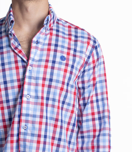 CAMISA CUADROS AZUL, ROJO, BLANCO