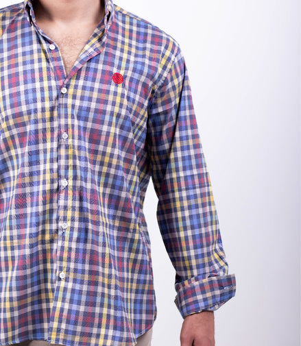 CAMISA CUADROS AZUL, ROJO, AMARILLO