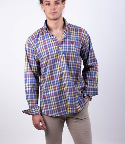 CAMISA CUADROS AZUL, ROJO, AMARILLO