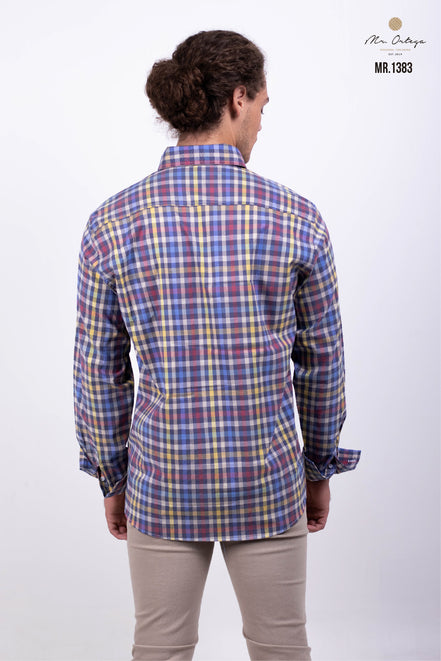 CAMISA CUADROS AZUL, ROJO, AMARILLO