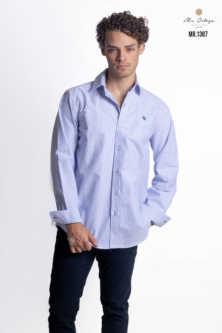 CAMISA RAYAS AZUL CLARO Y BLANCO