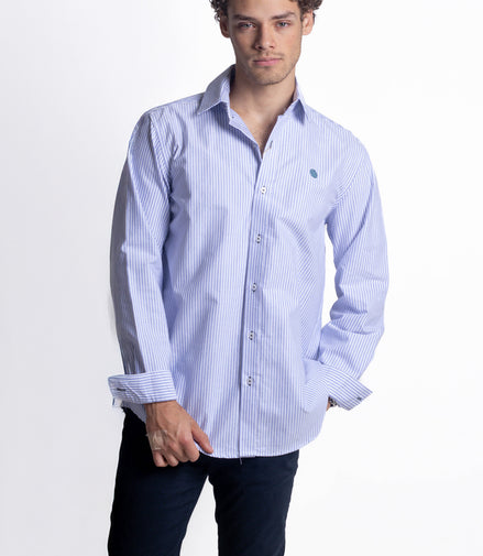 CAMISA RAYAS AZUL CLARO Y BLANCO
