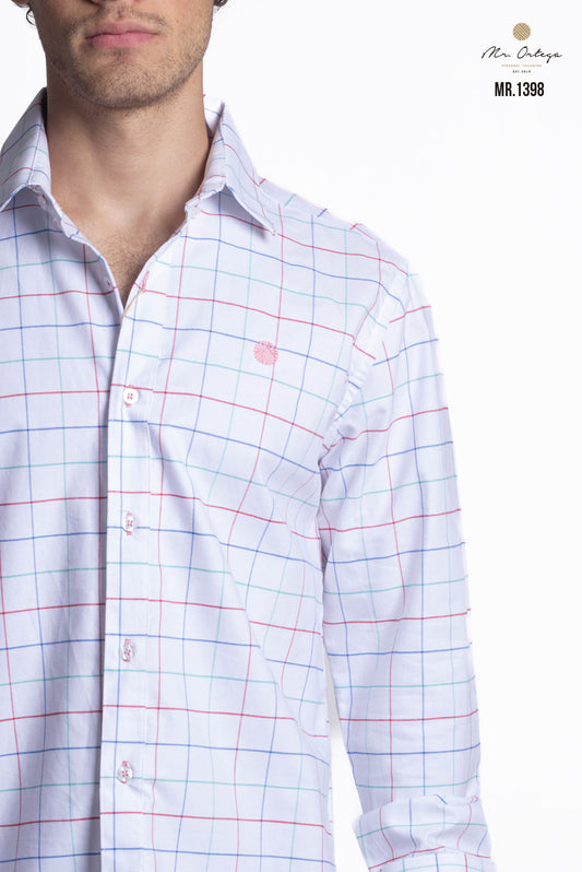 CAMISA CUADROS BLANCO, ROJO, AZUL Y VERDE