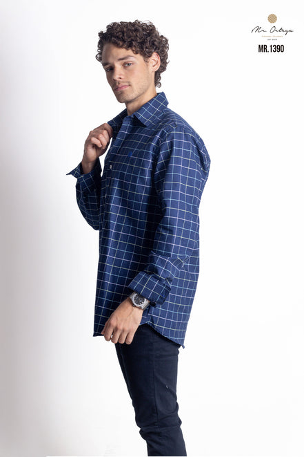 CAMISA CUADROS AZUL MARINO