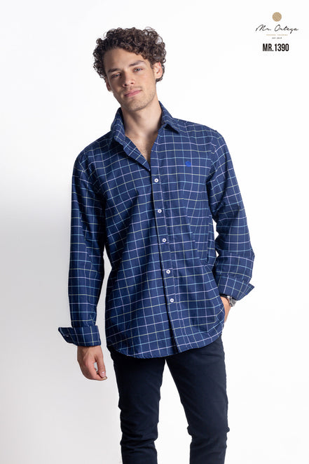 CAMISA CUADROS AZUL MARINO