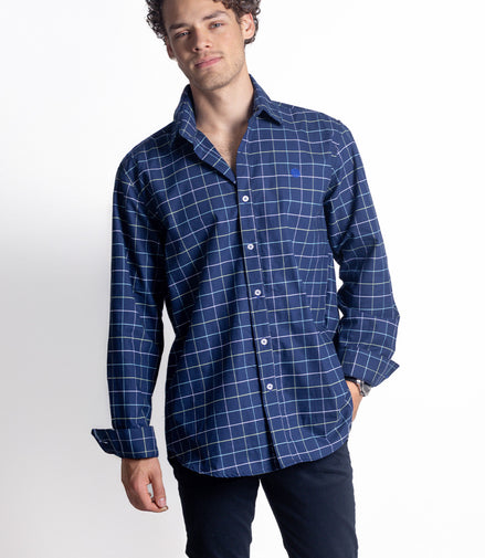 CAMISA CUADROS AZUL MARINO