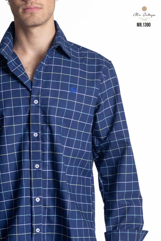 CAMISA CUADROS AZUL MARINO