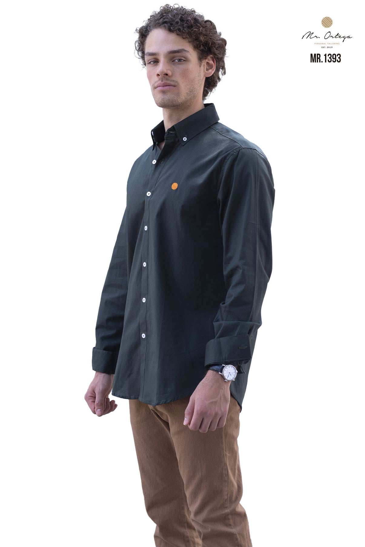 CAMISA LISA VERDE OSCURO MANGA LARGA