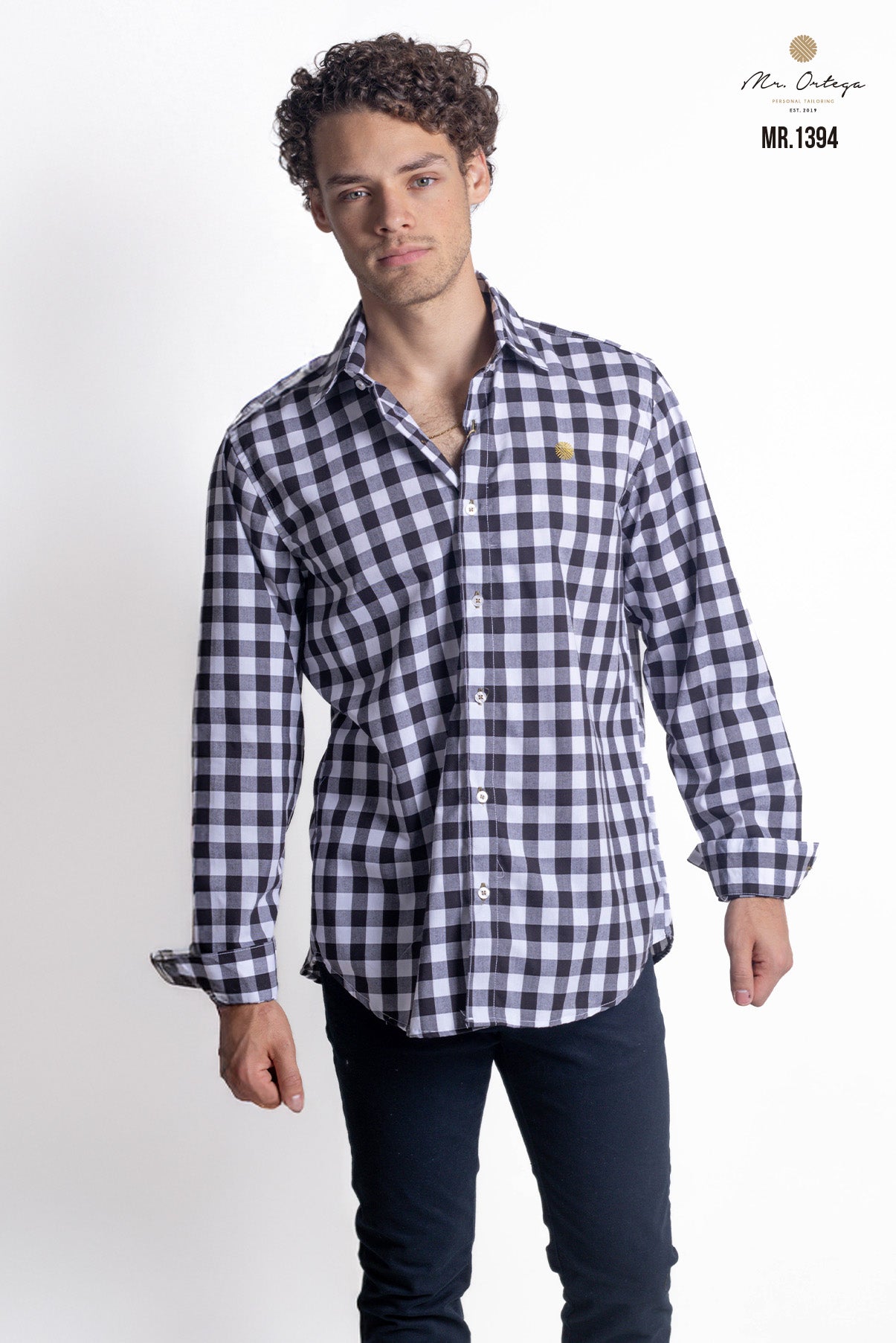 CAMISA CUADROS NEGRO Y BLANCO MANGA LARGA