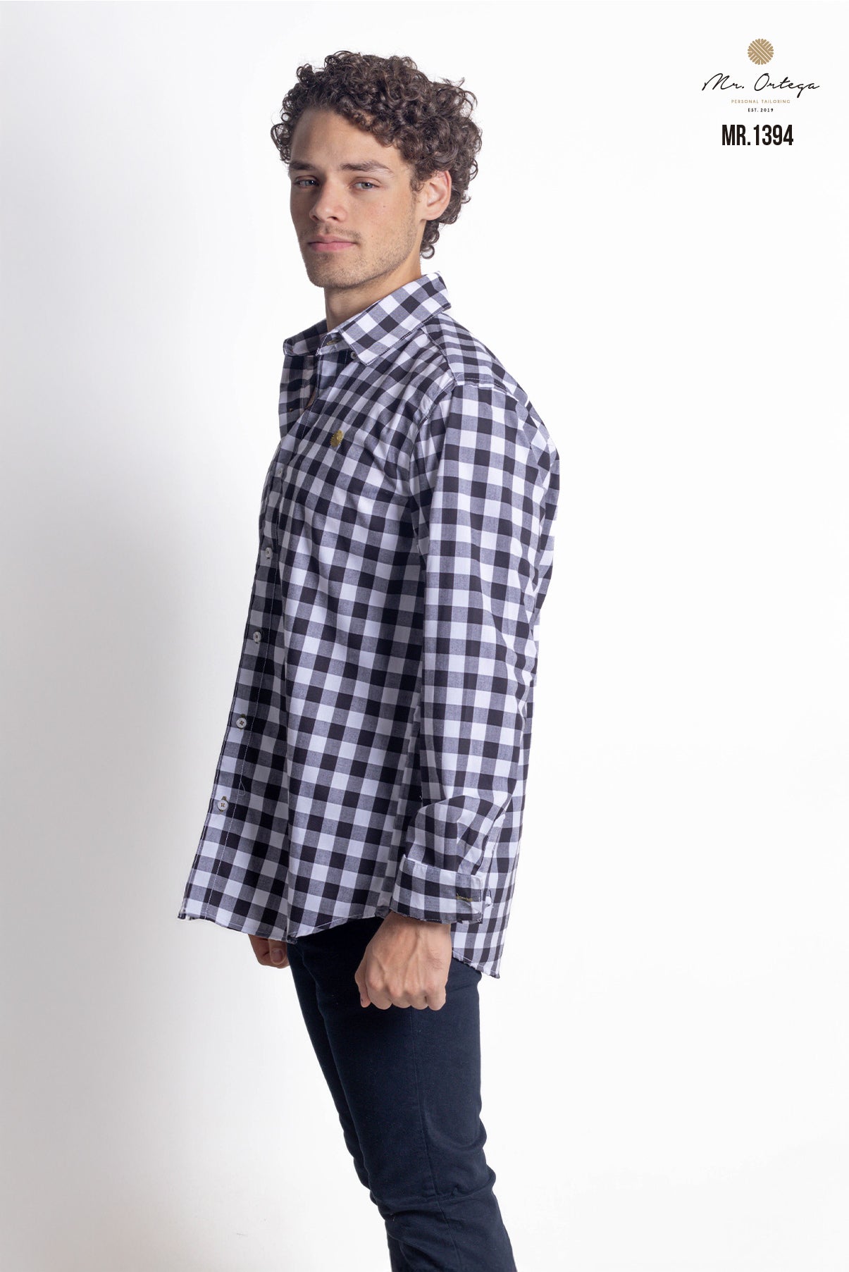 CAMISA CUADROS NEGRO Y BLANCO MANGA LARGA