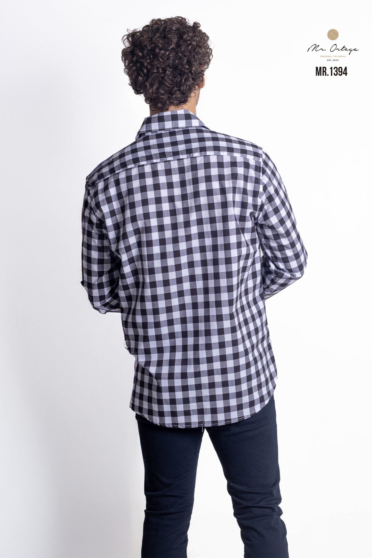 CAMISA CUADROS NEGRO Y BLANCO MANGA LARGA