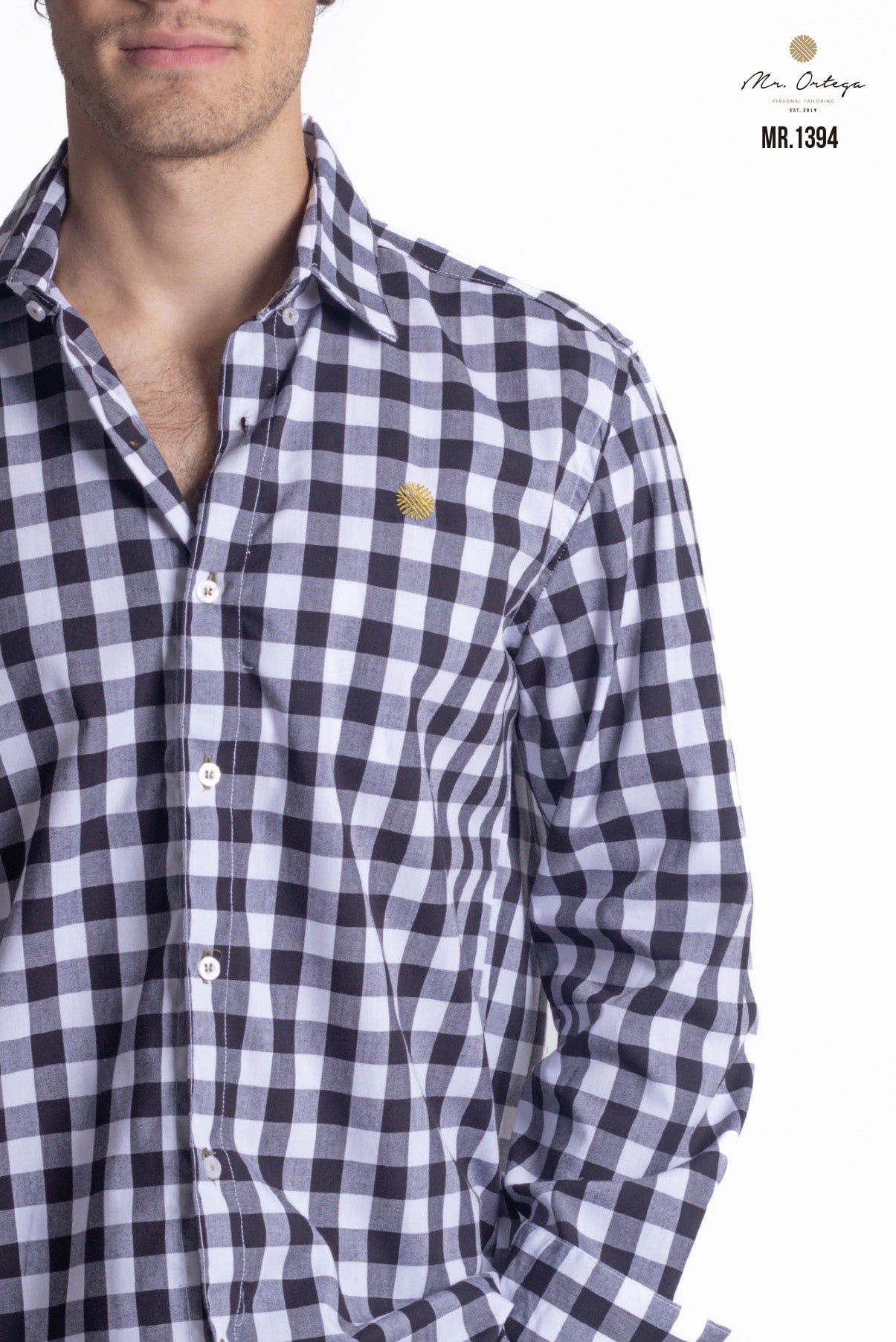 CAMISA CUADROS NEGRO Y BLANCO MANGA LARGA