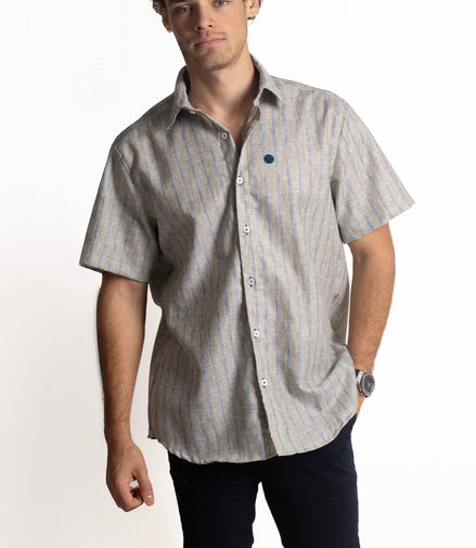 CAMISA RAYAS VERDE PASTO Y AZUL