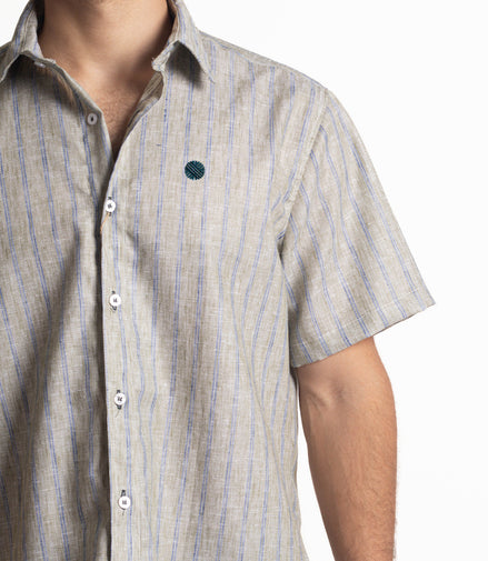 CAMISA RAYAS VERDE PASTO Y AZUL