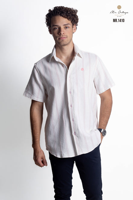 CAMISA RAYAS ROSA Y BLANCO