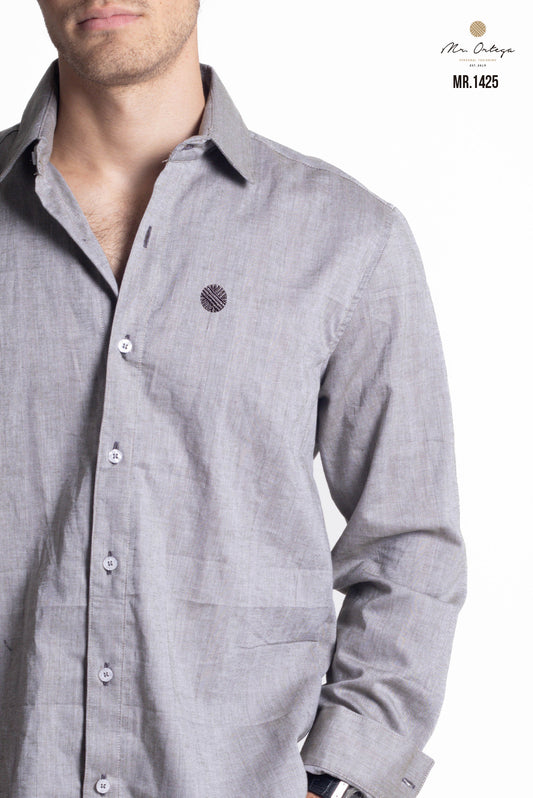 CAMISA LISA GRIS CENIZO