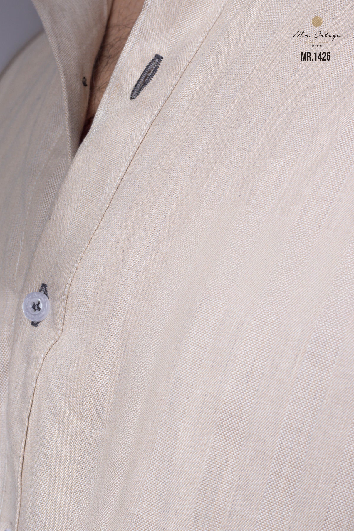 CAMISA LISA BEIGE MANGA LARGA