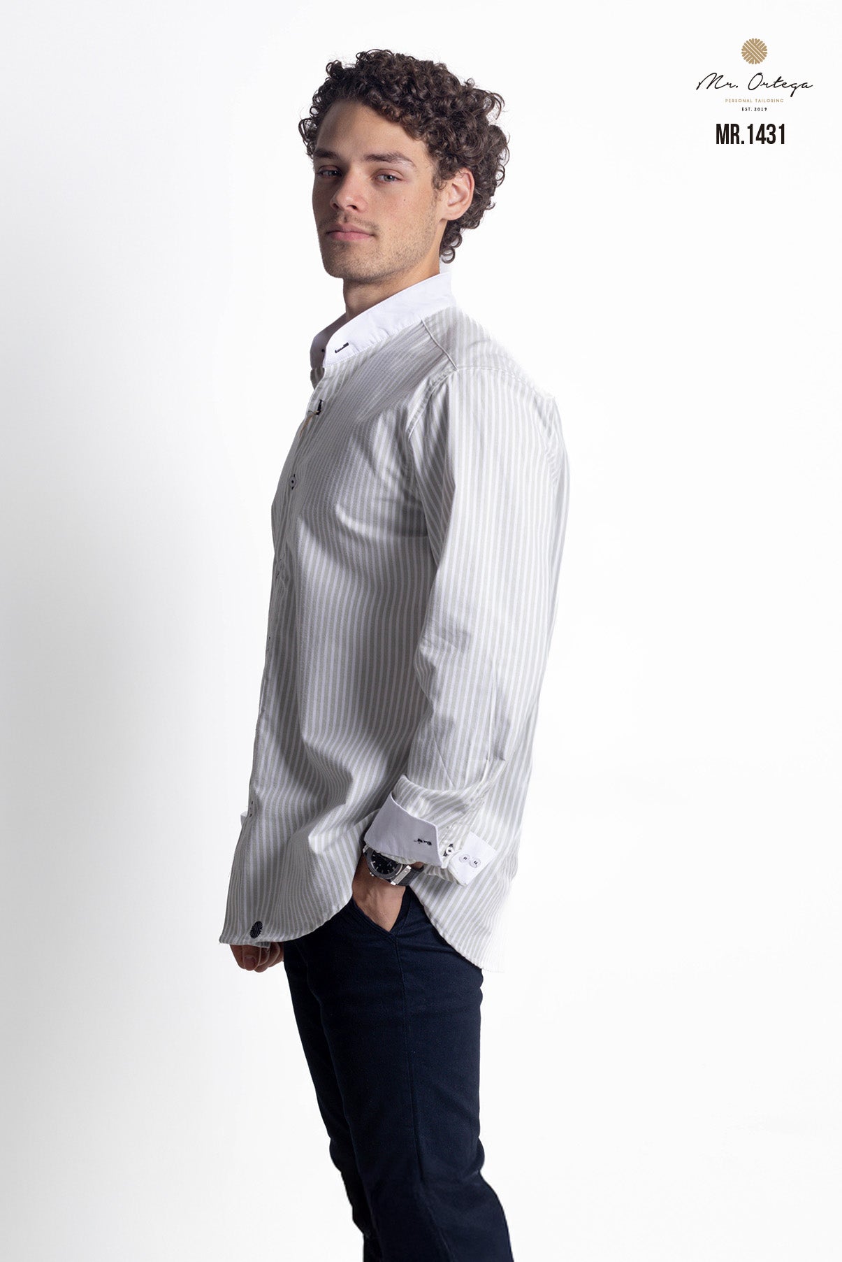 CAMISA RAYAS VERDE Y BLANCO