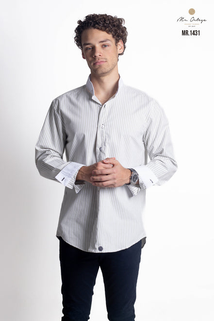 CAMISA RAYAS VERDE Y BLANCO