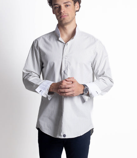 CAMISA RAYAS VERDE Y BLANCO