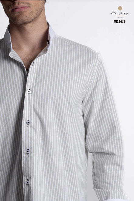 CAMISA RAYAS VERDE Y BLANCO