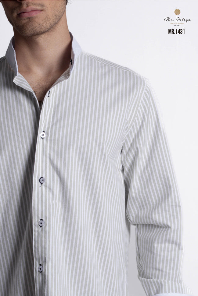 CAMISA RAYAS VERDE Y BLANCO