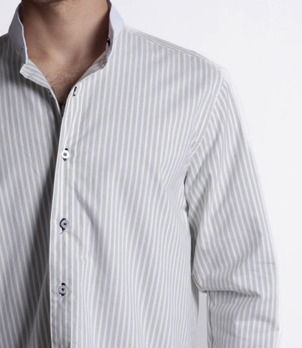 CAMISA RAYAS VERDE Y BLANCO