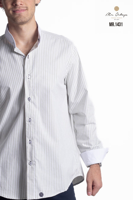 CAMISA RAYAS VERDE Y BLANCO