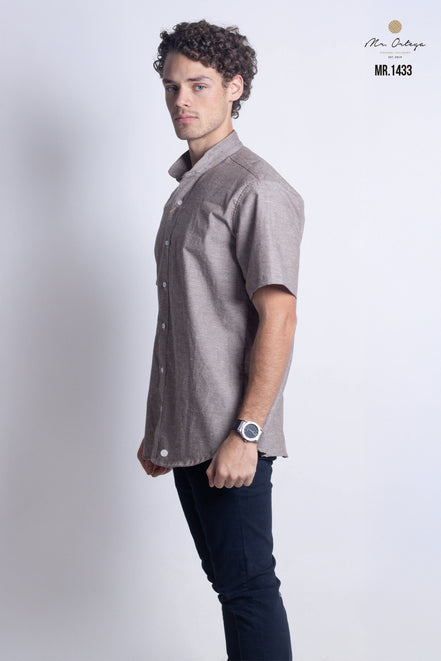 CAMISA LISA CAFE CLARO