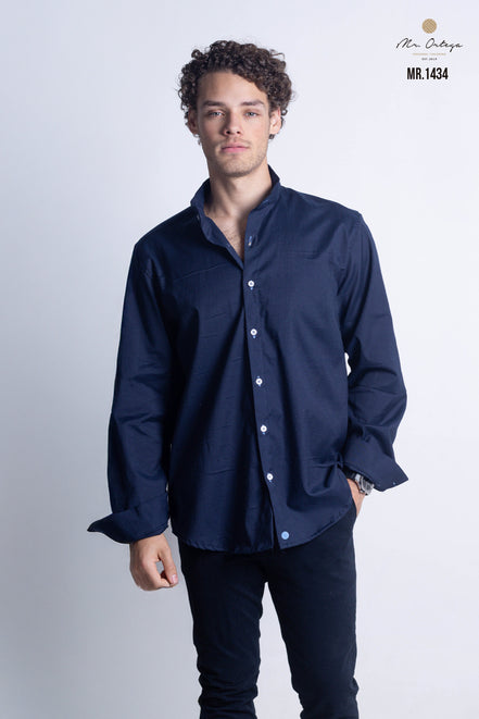 CAMISA AZUL MARINO LISA